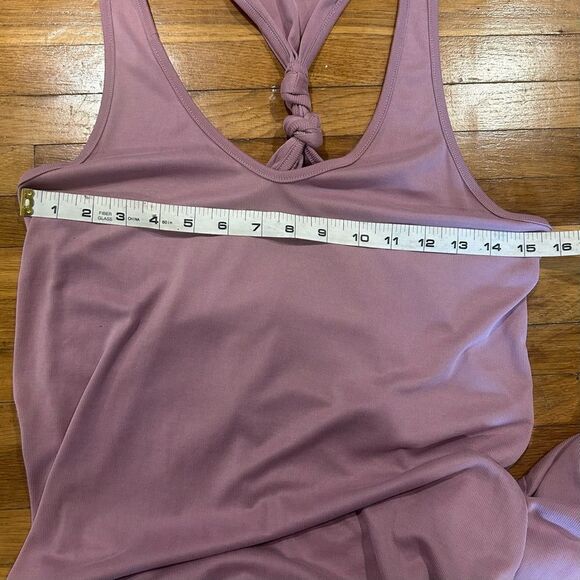 Revolve Mod Ref Deep V Neck Twist racer back Mauve Sundress Midi Dress - Picture 12 of 15